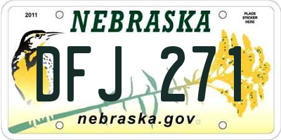 NE license plate DFJ271