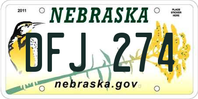 NE license plate DFJ274