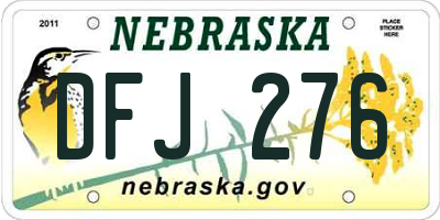 NE license plate DFJ276
