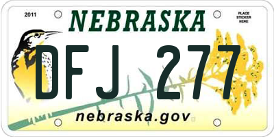 NE license plate DFJ277