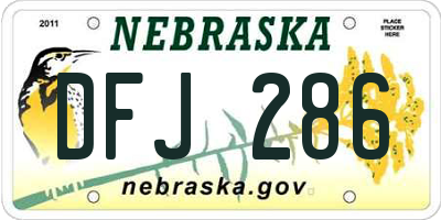 NE license plate DFJ286