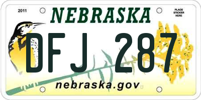 NE license plate DFJ287