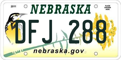 NE license plate DFJ288