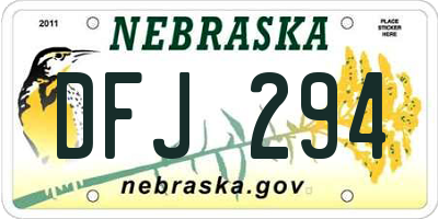 NE license plate DFJ294