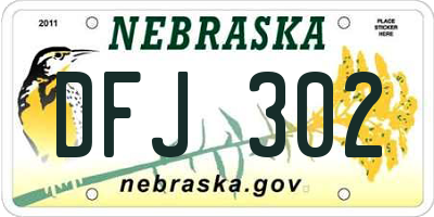 NE license plate DFJ302