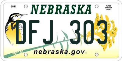 NE license plate DFJ303