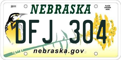 NE license plate DFJ304