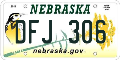 NE license plate DFJ306