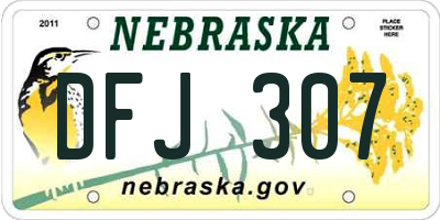 NE license plate DFJ307