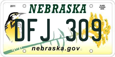 NE license plate DFJ309