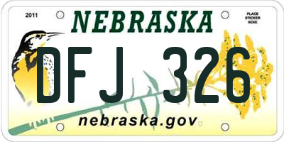 NE license plate DFJ326