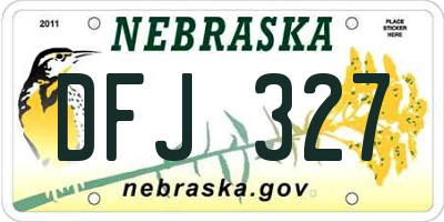NE license plate DFJ327