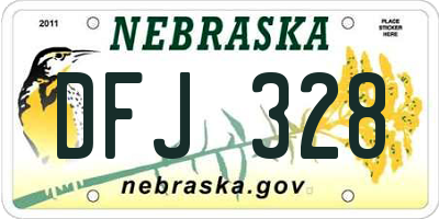 NE license plate DFJ328