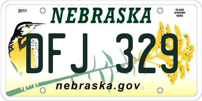 NE license plate DFJ329