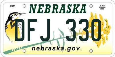 NE license plate DFJ330