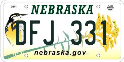 NE license plate DFJ331