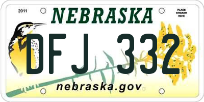 NE license plate DFJ332