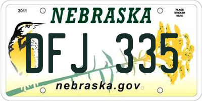 NE license plate DFJ335