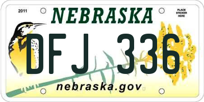NE license plate DFJ336