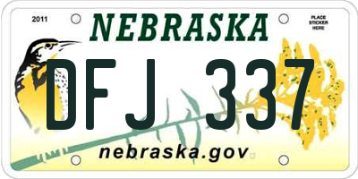 NE license plate DFJ337