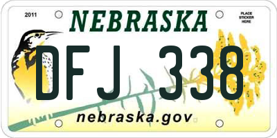NE license plate DFJ338