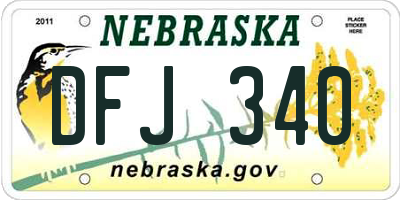 NE license plate DFJ340