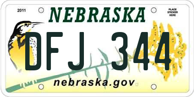 NE license plate DFJ344