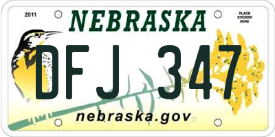 NE license plate DFJ347