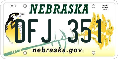 NE license plate DFJ351