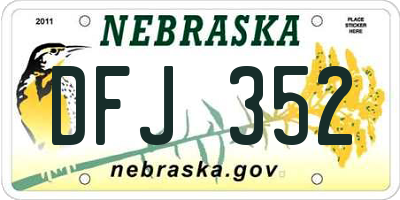 NE license plate DFJ352