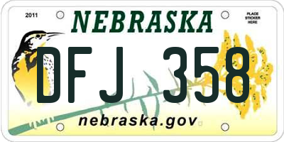 NE license plate DFJ358