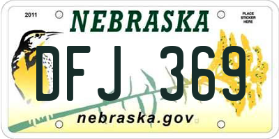 NE license plate DFJ369