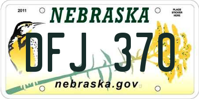 NE license plate DFJ370