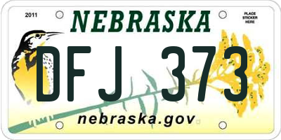 NE license plate DFJ373