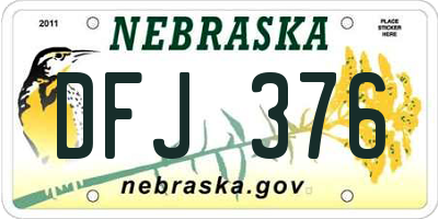 NE license plate DFJ376