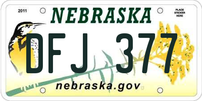 NE license plate DFJ377