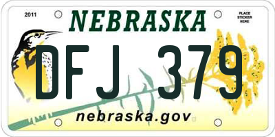 NE license plate DFJ379