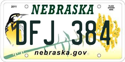 NE license plate DFJ384