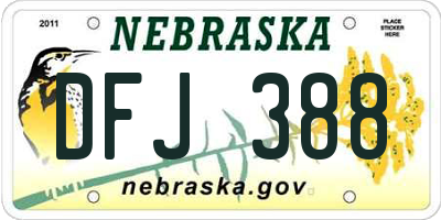 NE license plate DFJ388