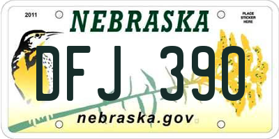 NE license plate DFJ390