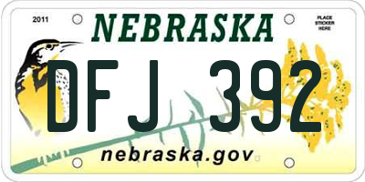 NE license plate DFJ392