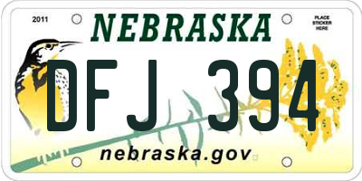 NE license plate DFJ394