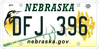 NE license plate DFJ396