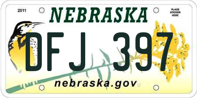 NE license plate DFJ397