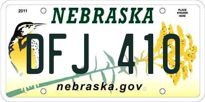 NE license plate DFJ410