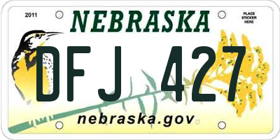 NE license plate DFJ427
