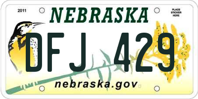 NE license plate DFJ429