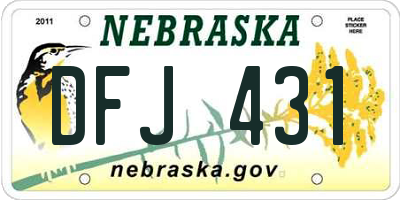NE license plate DFJ431