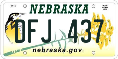 NE license plate DFJ437