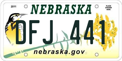 NE license plate DFJ441